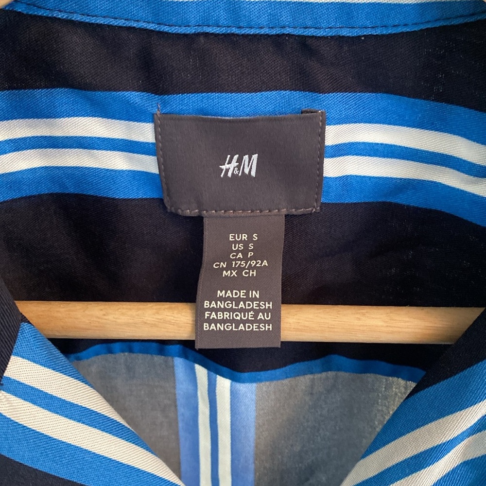 H&M / Men's Blue Striped Shirt / Small - Picture 3 of 11